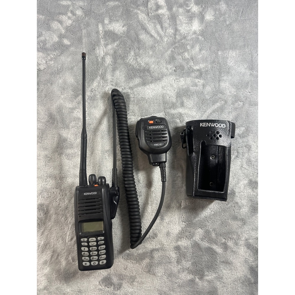 Kenwood Two Way Radio Handheld Transceiver KMC-41 Speaker Mic and Holster Bundle